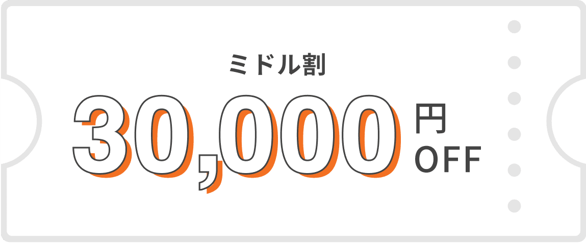 ミドル割30,000円OFF